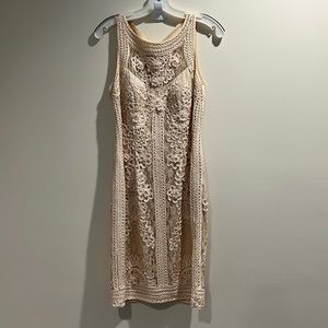 Cream colored lace summer cocktail dress